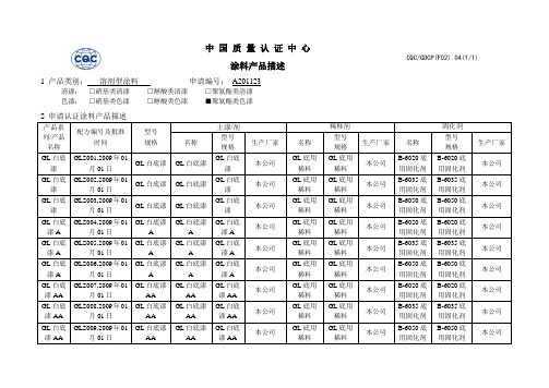 3C涂料产品描述