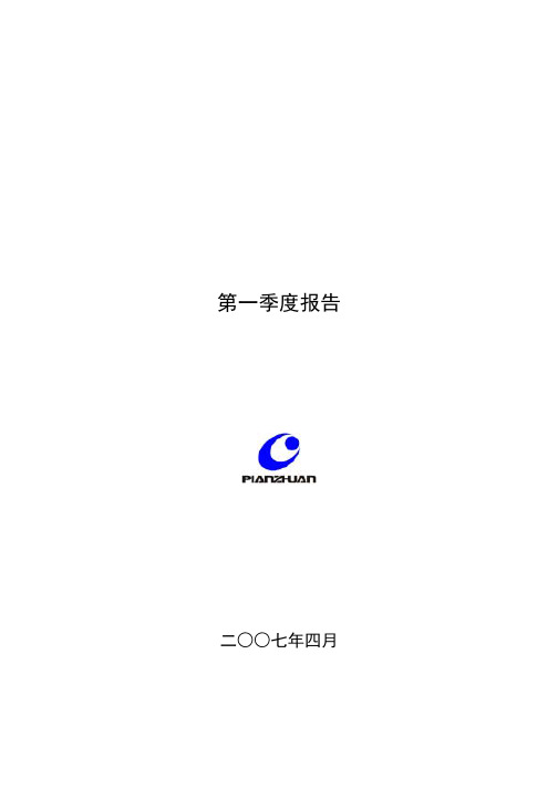 咸阳偏转 2007 第一季度财报