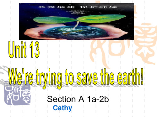 九年级英语全册_Unit_13_We’re_trying_to_save_the_earth(第1课时)课件_(新版)人教新目标版