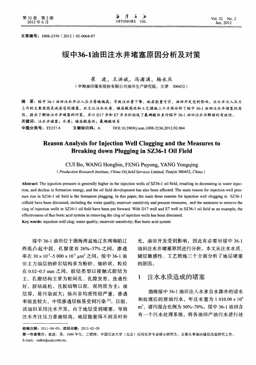 绥中36.1油田注水井堵塞原因分析及对策