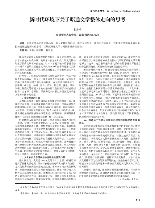 新时代环境下关于昭通文学整体走向的思考