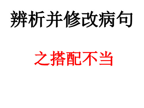 辨析并修改病句——搭配不当