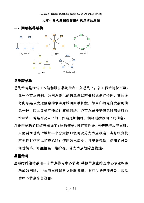 大学计算机基础超详细知识点归纳总结