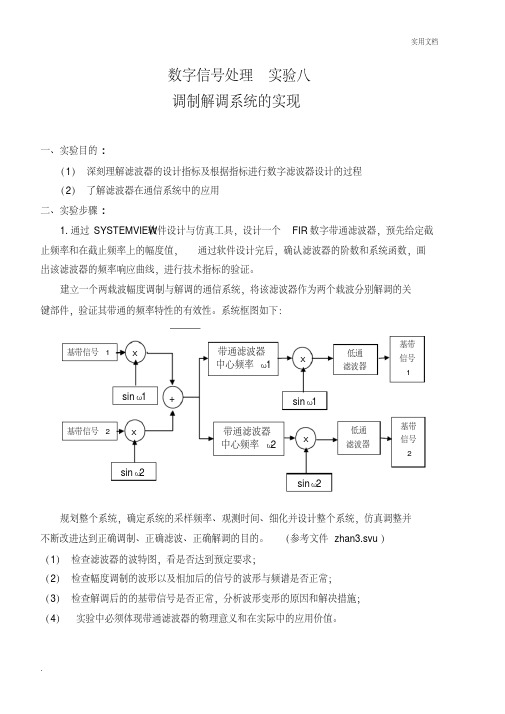 数字信号处理综合设计实验报告