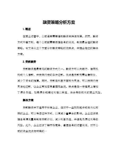 融资策略分析方案