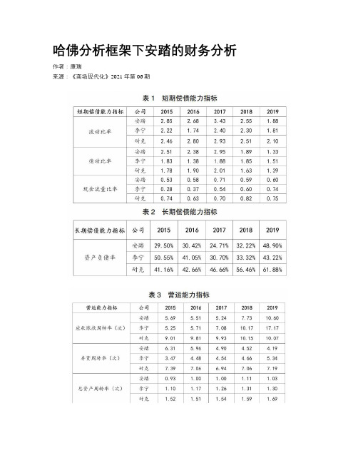 哈佛分析框架下安踏的财务分析