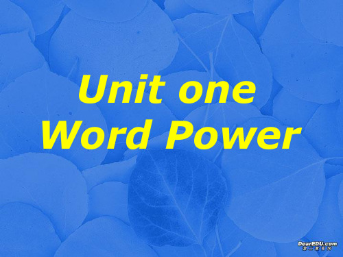 高二英语牛津英语第五模块第一单元word power