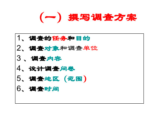 问卷和调查方案如何撰写ppt课件