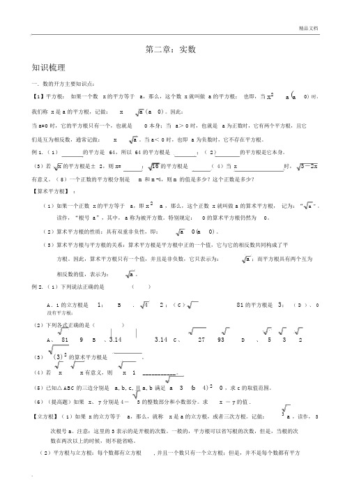 北师大版八年级数学上册第二章实数复习