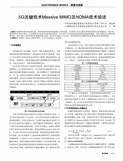 5G关键技术Massive MIMO及NOMA技术综述