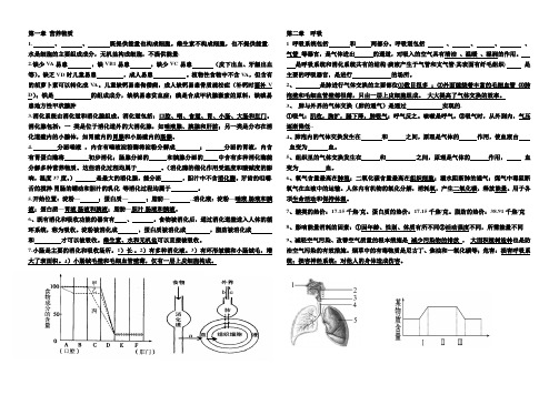 济南版七年级下册生物复习整理