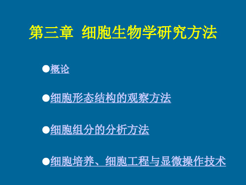 细胞生物学第三章细胞生物学研究方法知识讲解