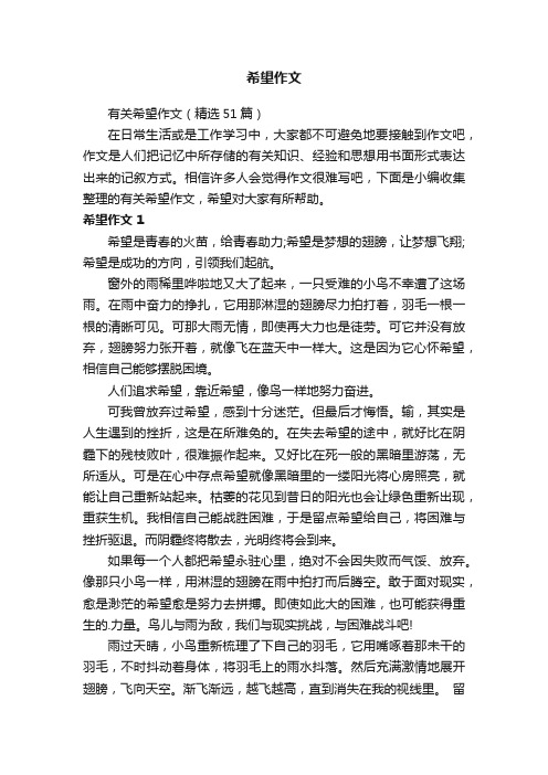 有关希望作文(精选51篇)