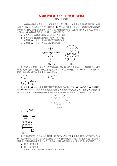 最新-2018高考物理二轮复习 专题限时集训九B专题九磁场配套作业广东省专用 精品