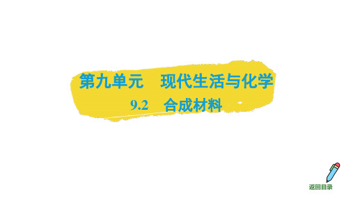 9.2合成材料课件---2024-2025学年九年级化学科粤版(2024)下册