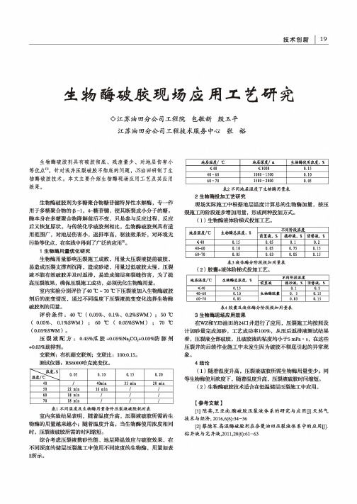 生物酶破胶现场应用工艺研究