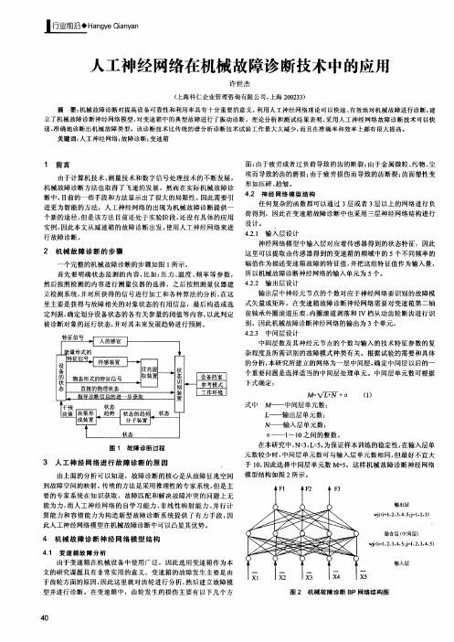 人工神经网络在机械故障诊断技术中的应用