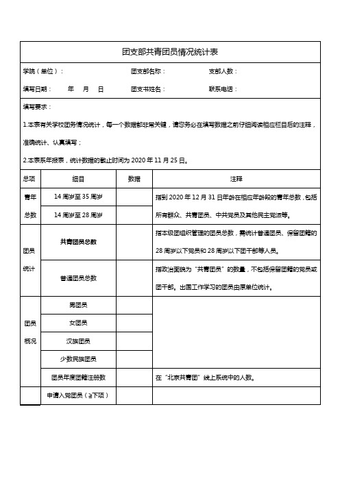 团支部团员情况统计表