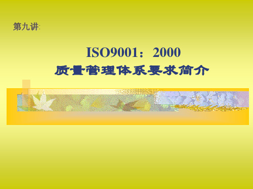 ISO9001：2000质量管理体系要求简介(ppt 42页)