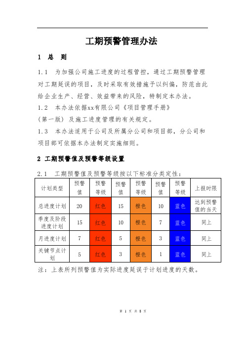 公司工期预警管理办法