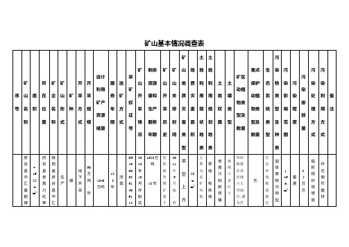 矿山基本情况调查表国土 (2)