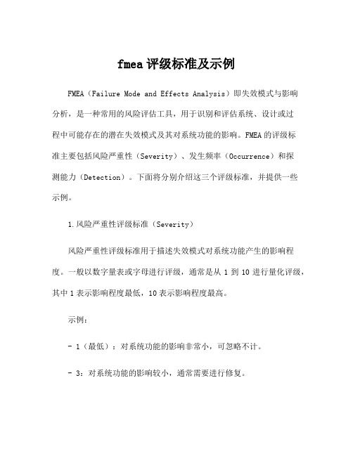 fmea评级标准及示例