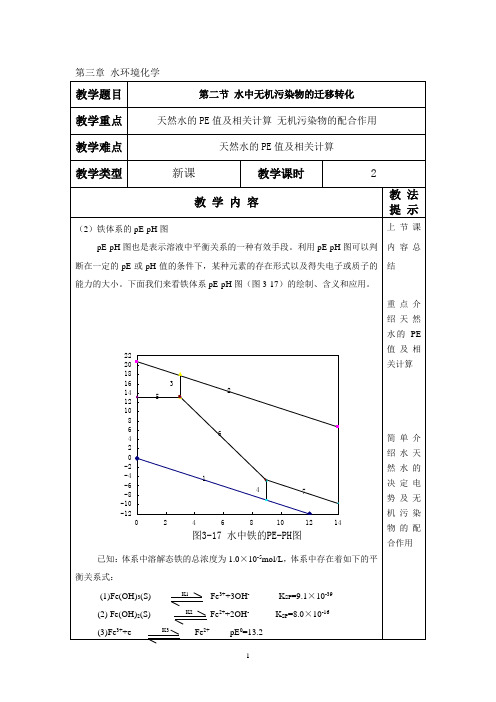 环境化学教案 第三节水中无机污染物的迁移转化(氧化还原2)