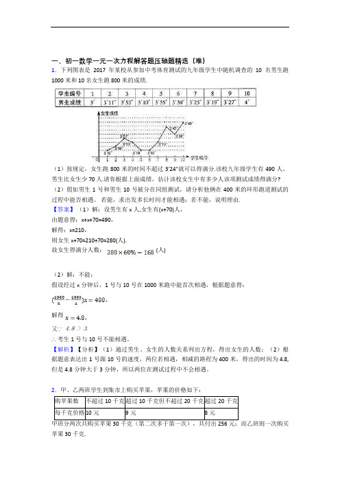 七年级一元一次方程专题练习(word版