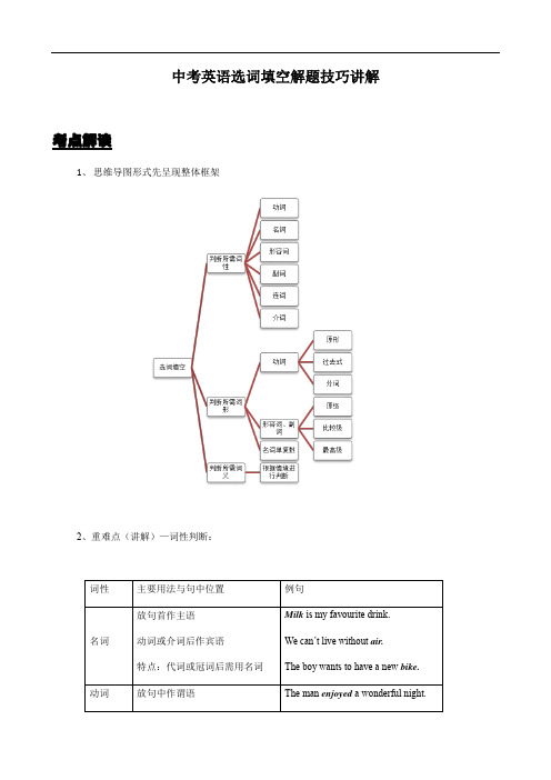 2020年中考英语一轮复习选词填空解题技巧讲解