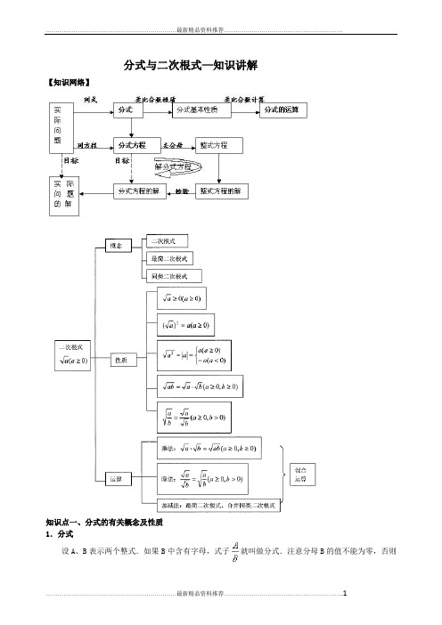 最新分式和二次根式知识总结