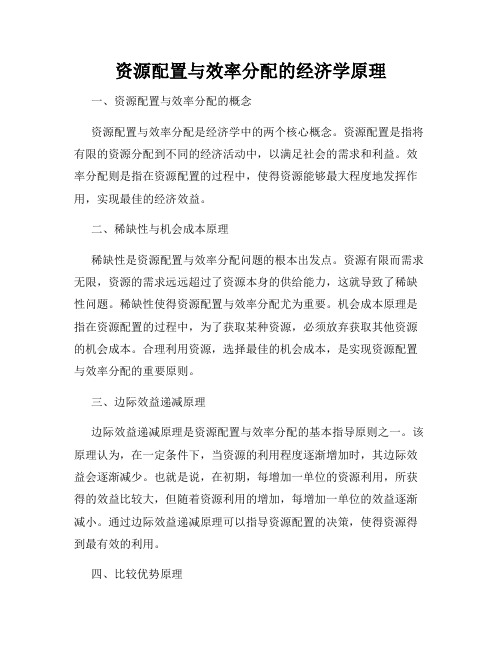 资源配置与效率分配的经济学原理