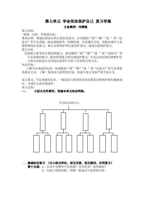 45课时第七单元 学会依法保护自己 复习学案