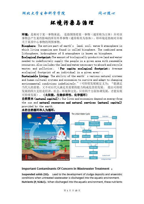 环境污染与治理知识点