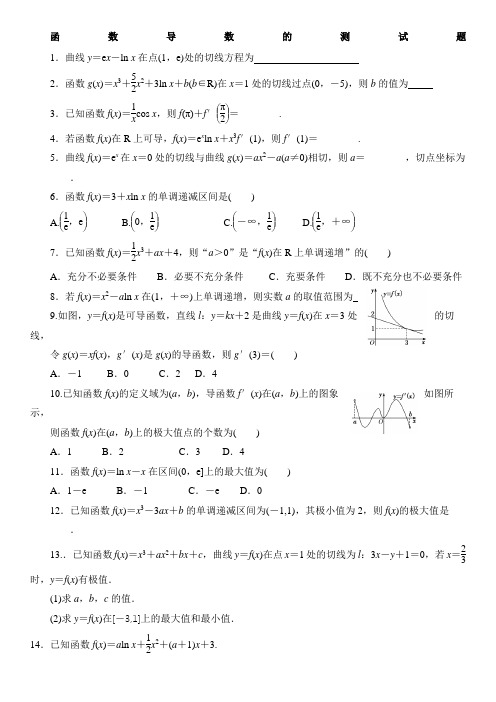 函数导数的测试题