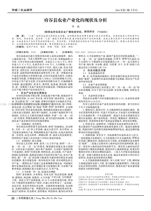 府谷县农业产业化的现状及分析