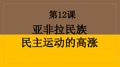 九年级历史下册 第12课亚非拉民族民主运动的高涨 课件PPT