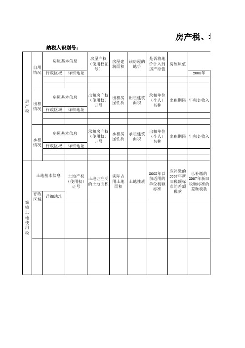 房产税、土地税自查表