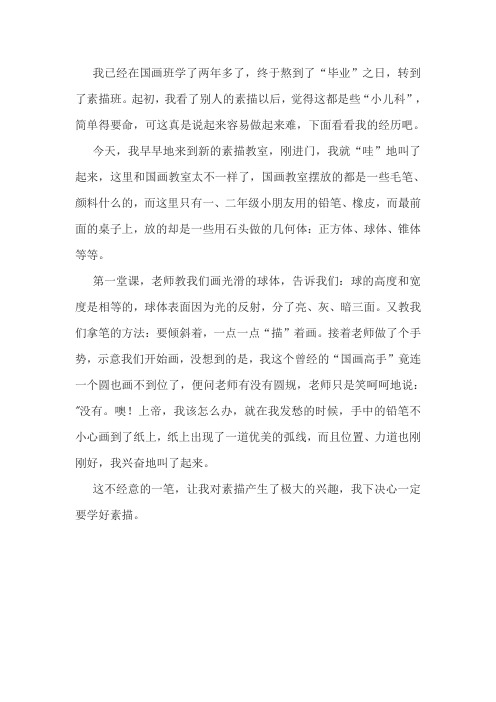 我是如此热爱素描600字作文