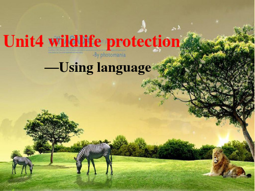 人教版高一英语必修2Unit4 wildlife protection Using language