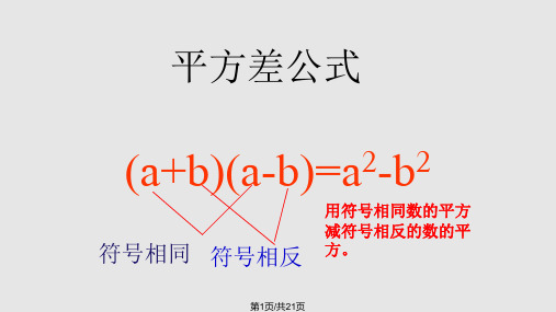 数学平方差公式与完全平方公式沪科七年级下PPT课件