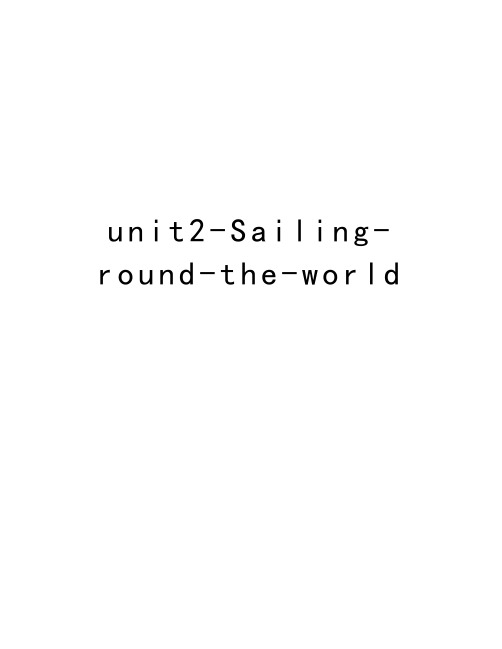 unit2-Sailing-round-the-world备课讲稿