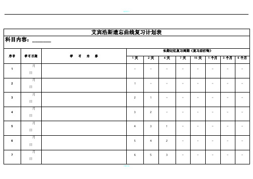 艾斯宾浩记忆表格(打印版)