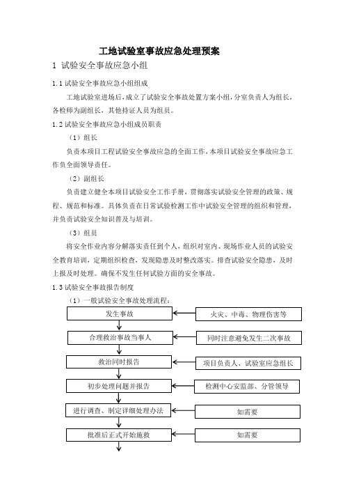 工地试验室应急预案