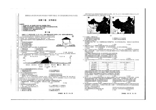 2020届山西省忻州市忻州实验中学2017级高三5月质量检测文科综合试卷及答案