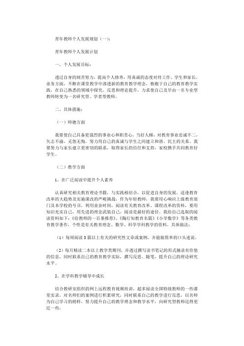 青年教师个人发展规划10篇版