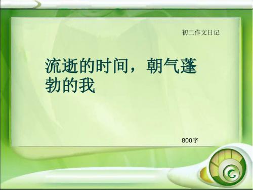 初二作文日记《流逝的时间,朝气蓬勃的我》800字(总10页PPT)