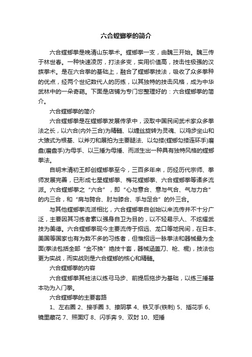 六合螳螂拳的简介