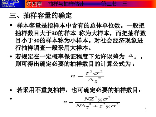 抽样估计样本容量与抽样组织形式