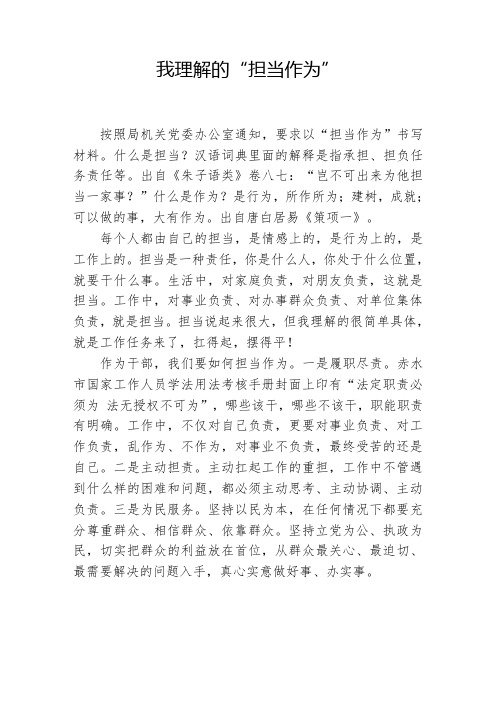 我理解的“担当作为”