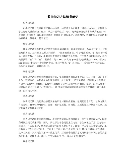 数学学习方法读书笔记